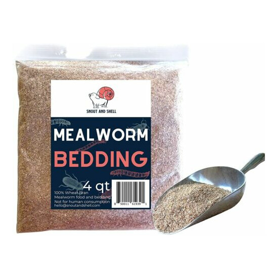Mealworm Wheat Bran Bedding & Food Source - 100% Wheat Bran Easily Grow Worm 4qt image {2}