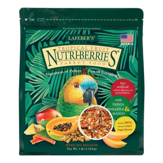 Lafeber Tropical Fruit Nutri-Berries Parrot Food, 3-lb bag image {1}