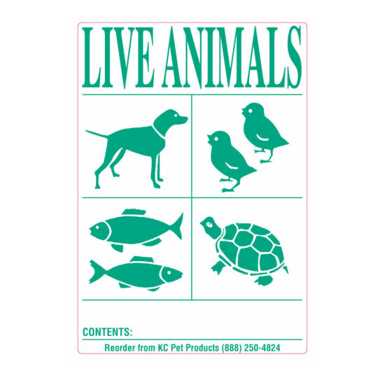 IATA Live Animal SPECIES Labels 6pk of Stickers image {2}