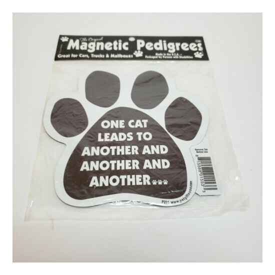 Pet Gifts USA Magnetic Pedigrees Car Magnet - "One Cat Leads to Another,..." NIP image {1}