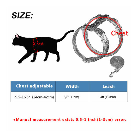 Bling Nylon Cat Harness and Leash Cat Vest Harness Puppy Kitten Strap Harness image {2}