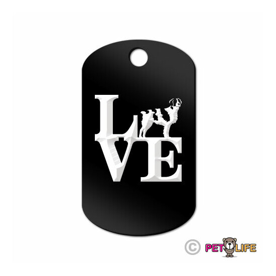 Love Brittany Engraved Keychain GI Tag dog park spaniel Many Colors image {1}