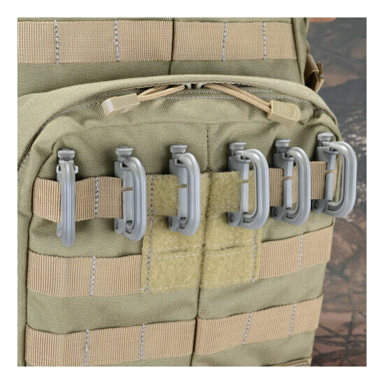 10 Pcs Multipurpose D-Ring Grimloc Locking for Molle Webbing with Zippered Pouch image {33}