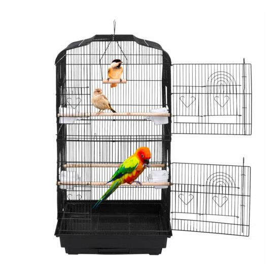 Rooling Bird 59''H Cage Cockatiel Parakeet Finch Canary Home with Stand and Tray image {6}