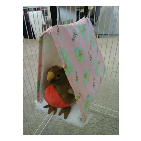 Washable Bird Hammock Tent - Pink with Giraffes and Monkeys image {1}