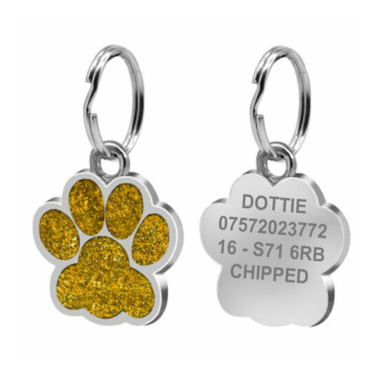 Personalised Cat Tag Engraved Kitten Charm Collar Neck Pet Animal Feline ID Paw image {4}