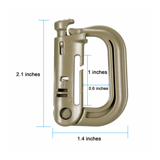 10 Pcs Multipurpose D-Ring Grimloc Locking for Molle Webbing with Zippered Pouch image {40}