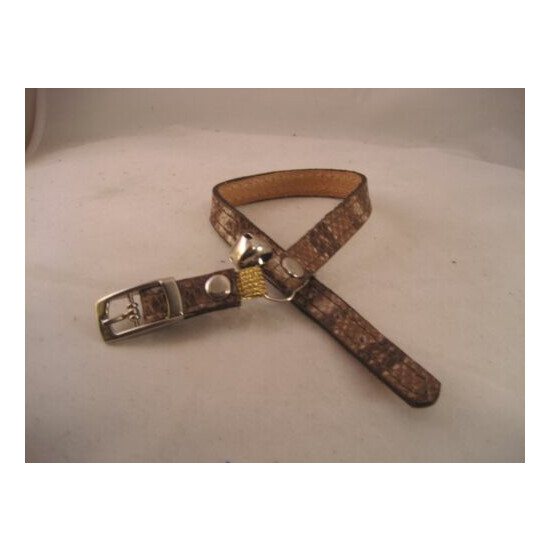 LEATHER BROWN/CREAM SNAKE CAT COLLAR image {6}