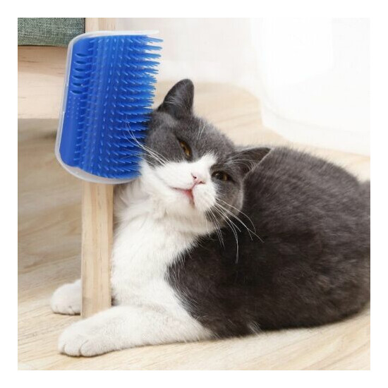 Cat Self Groomer Cat Face Scratcher Wall Corner Soft Grooming Brush Massage Comb image {3}
