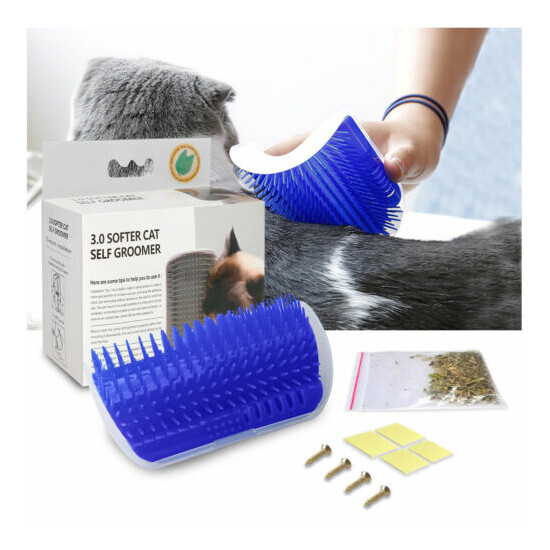 Pet Cat Self Groomer Brush Wall Corner Grooming Massage Hair Removal Comb Toy US image {2}