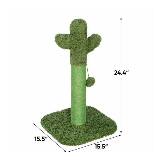 Cat Scratching Post Cactus Cat Scratcher with Scratching Poles Dangling Ball image {4}