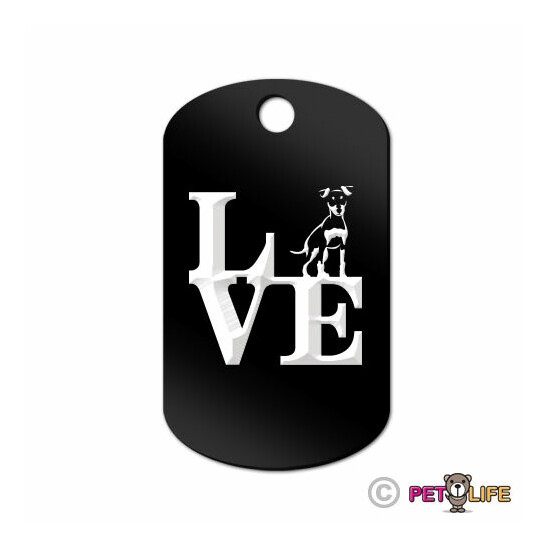 Love Miniature Pinscher Engraved Keychain GI Tag dog park Min Pin image {1}