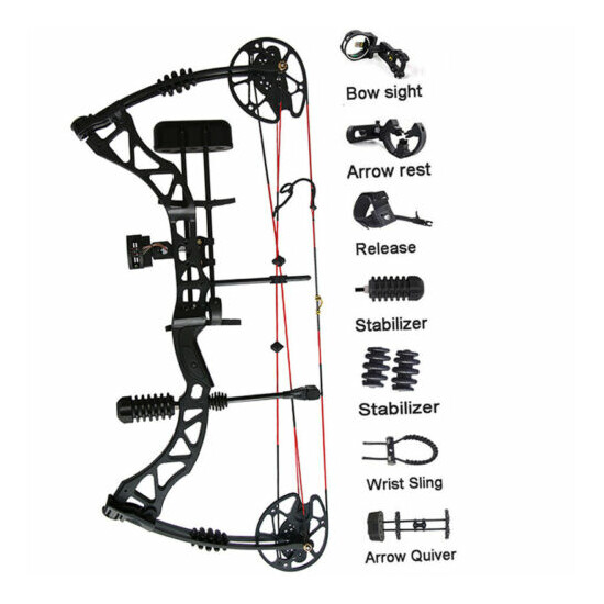 Compound Bow Arrow Kit 30-70lbs 329fps Archery Hunting Shooting Target Thumb {8}