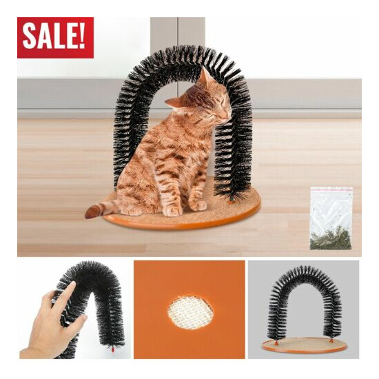 Pet Premium Cat Arch Self Groomer Cat Hair Brush Grooming Cat Scratching Pad US image {2}