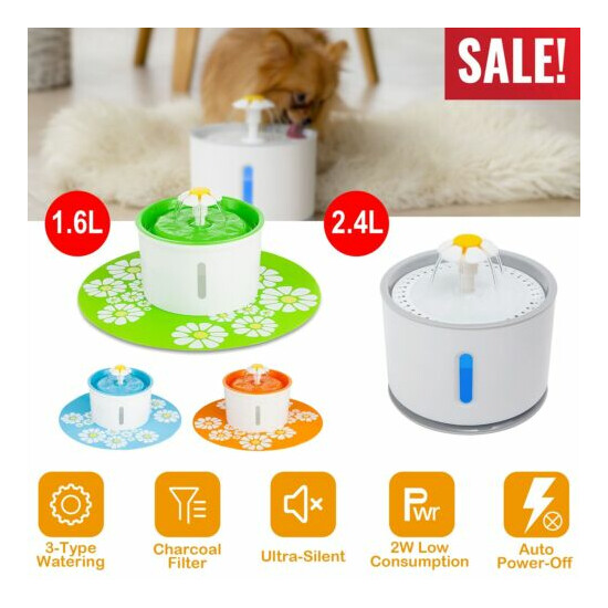 1.6/2.4L Automatic Electronic Pet Water Fountain Dog Water Drinking Dish Filter image {2}