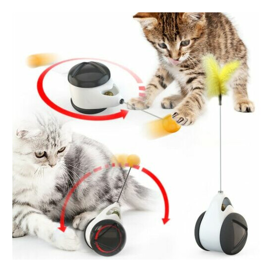 Tumbler Swing Toys for Cats Interactive Balance Car Cat Chasing Toy With Catnip image {1}