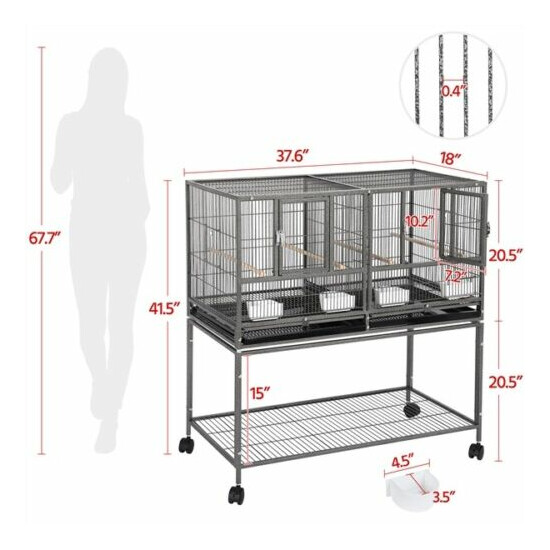 Stackable Divided Breeder Breeding Parakeet Bird Cage for Canary Cockatiel Finch image {2}