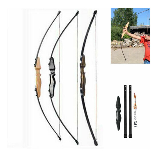 40 Lbs 51'' Black Straight Bow Archery For Youth Outdoor Shooting Thumb {1}