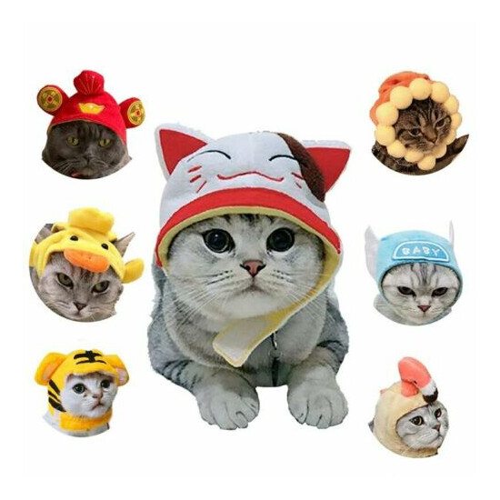 Pet Hat Cartoon Cat Headgear Cute Dog Decor Hat Christmas Halloween Cosplay Cap image {1}