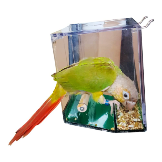 Birds LOVE Bird Feeder Seed Catcher Tray Hanging Cup Food Dish for Cage for Smal image {5}