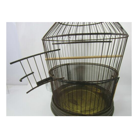 Vintage Hendryx Brass Pointed Top Bird Cage for Decor Use image {2}