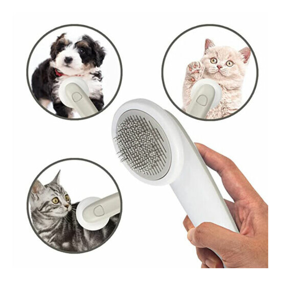 Pet Cat Dog Hair Flea Remover Comb Self Cleaning Dogs Grooming Massage Combs image {1}