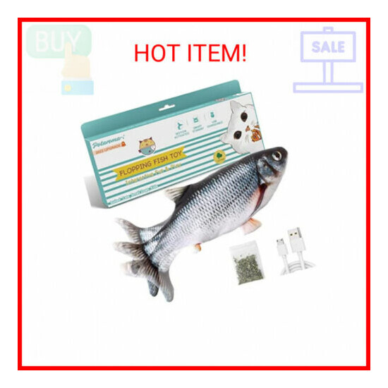 Potaroma Flopping Fish 10.5", Upgraded for 2022, Moving Cat Kicker Toy, Floppy F image {1}