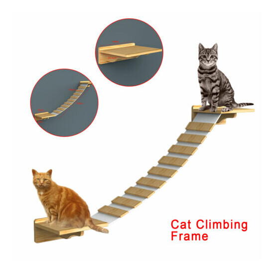 Wall Ladder Cat Climbing Frame Jumping Stair Wall Mounted Shelf Pet Furniture US image {1}