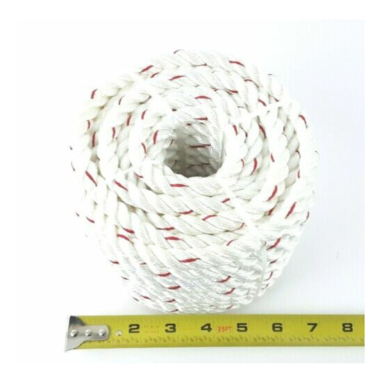 Twisted Polyester Rope 1/2 inch by 50 Feet 378 Pound Load Limit UV Resistant  Thumb {3}