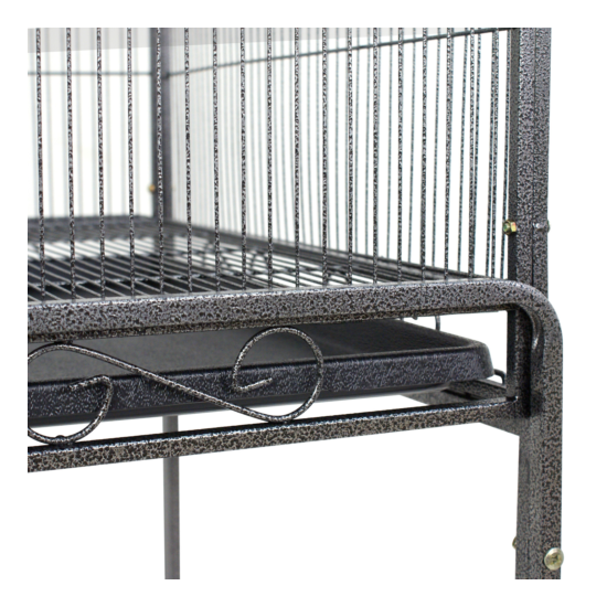 53" Rolling Bird Cage Large Wrought Iron Cage Medium Pet House Removable Tray image {4}