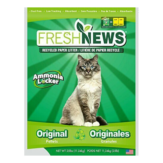 Fresh News Recycled Paper Original Pellet Multi-Cat Litter 25 Pound image {1}