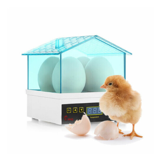 Egg Incubator, Mini Digital Semi Automatic Egg Hatcher 4 Eggs Hatching Machine image {3}