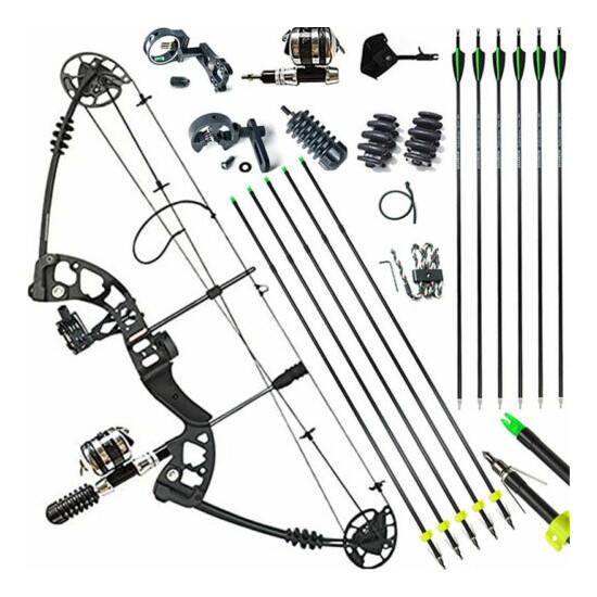 Compound Bow Carbon Arrows Set 30-55lbs Adjustable Archery Bow Shooting Hunting image {19}