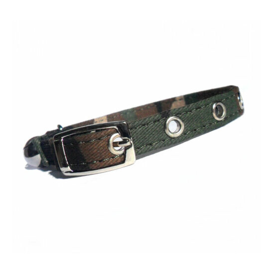 Army Camo Cat Collar Safety Elastic Kitten Green Brown Camouflage Print BN w/tag image {2}