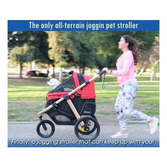 HPZ™ PET ROVER RUN Performance Jogging Sports Stroller for Dogs & Cats - Red image {8}
