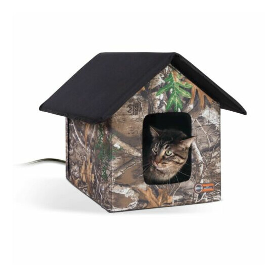 K&H Pet Products Realtree Thermo Outdoor Kitty House Camo - Cat House 22x18x17 image {1}