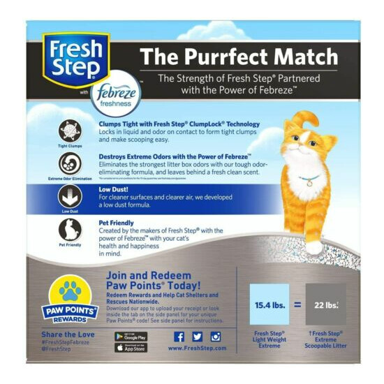 Fresh Step Lightweight Extreme Cat Litter, Scented with Febreze, 15.4 Lb image {2}
