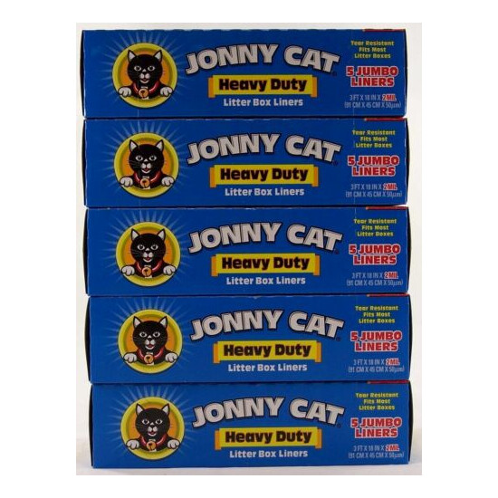 Jonny Cat Litter Box Liners, Heavy Duty, Jumbo 5 Per Box (5 Pack/Boxes) image {2}