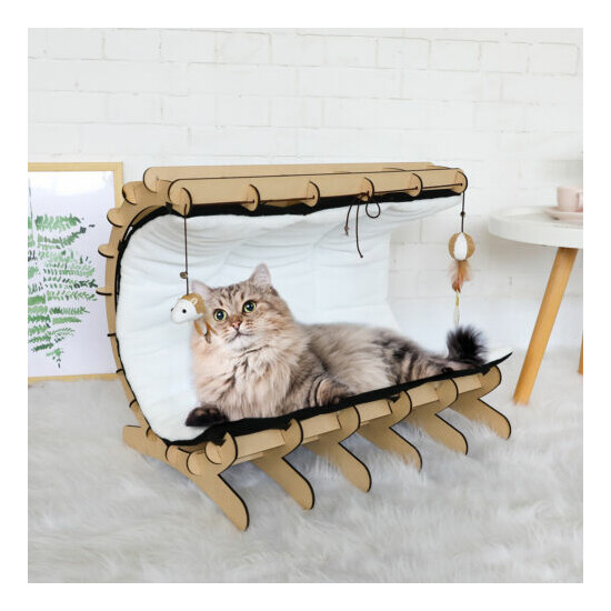 Cat Hammock Mounted Bed perch Kitten Pet Warm Fleece Basket Cradle Plush  image {1}