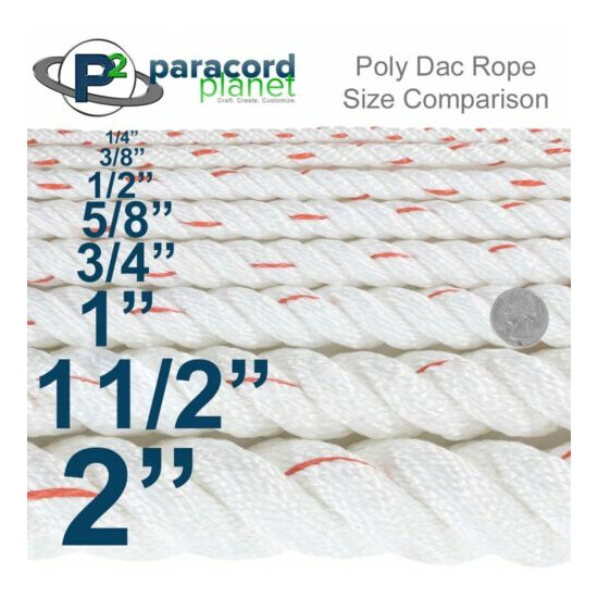 Paracord Planet 3-Strand Twisted PolyDac / Combo Rope Several Lengths & Sizes image {2}