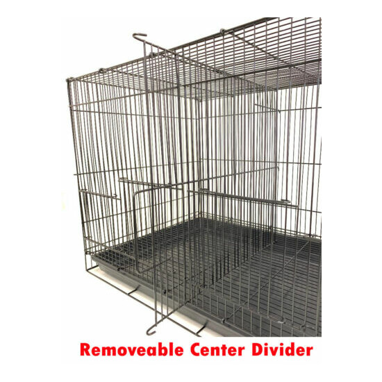 1 Case 6 of 24" Aviary Finch Bird Cages Breeding Flight With Center Divider BK image {2}