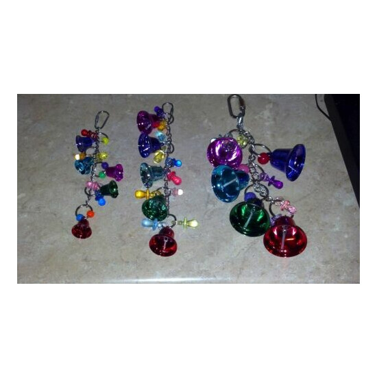 Medium Jingle Bells Bird Toy Beads Pacifiers USA Conure Ringneck Parrot Toys image {2}
