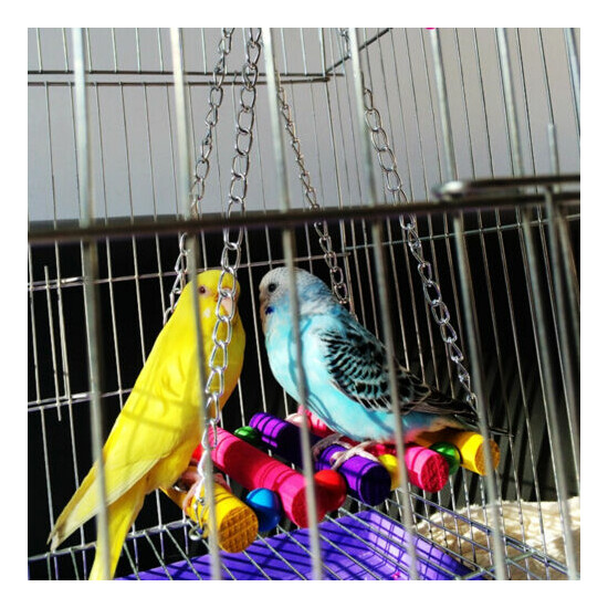 Bird Parrot Parakeet Budgie Cockatiel Cage Hammock Swing Toys Hanging .lo image {1}