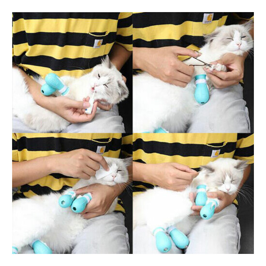 Cat foot cover pet anti-scratch and bite silicone cover pet bath paw covTA image {8}