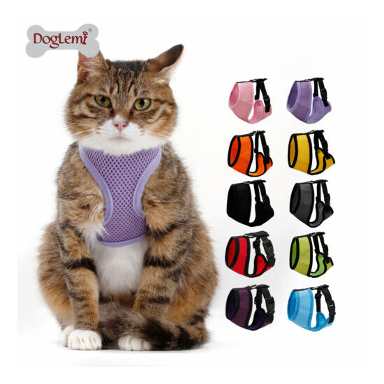 Mew Cat Harness Lightweight, Adjustable Kitty Vest, Escape Proof, meow meow image {1}