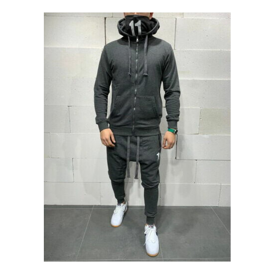 Man's Tracksuit Sport Suit Hoodie Sweatsuit Sweatshirt Pullover Jacket Pant Set image {7}