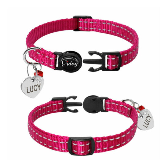 Safety Reflective Personalized Breakaway Cat Collars Quick Release Kitten Collar image {3}