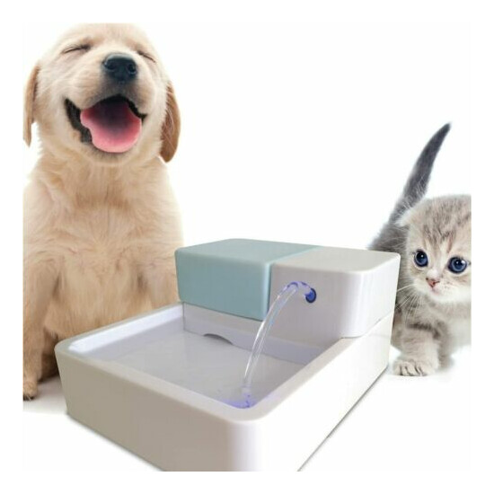 1.8L Automatic Cat Water Fountain 12V Safe Pet Drinking Filter Bowl With LED+UV image {7}