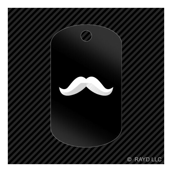 Mustache Keychain GI dog tag engraved many colors #2 image {1}