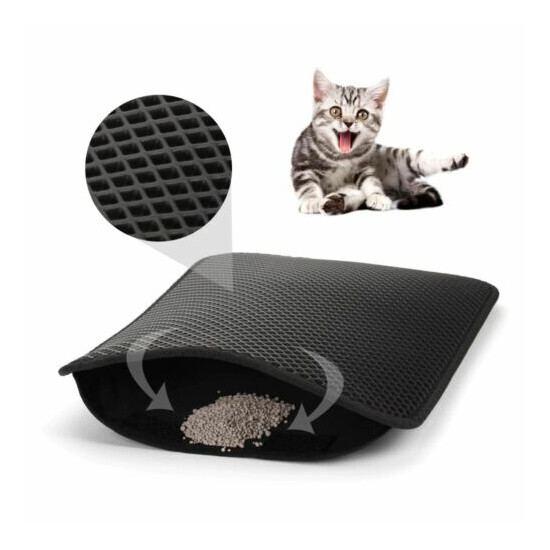Pet Cat Litter Mat Waterproof Double Layer rapping Pet Litter Box Mat Clean Pad image {2}